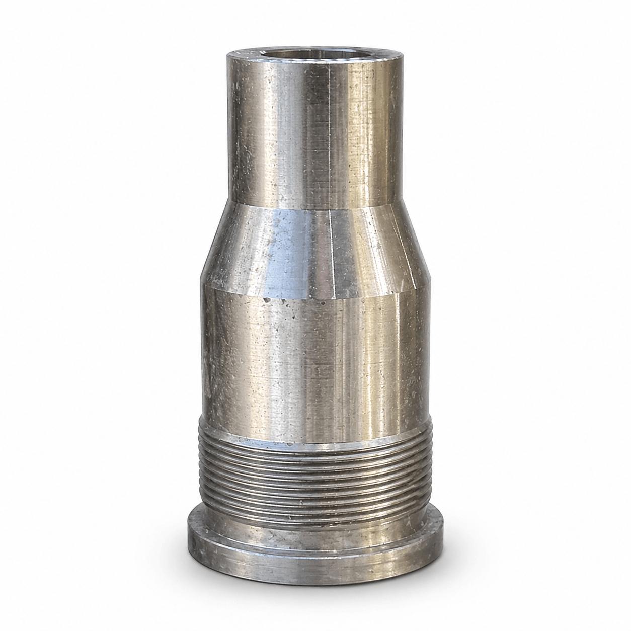 3" x 2" high-pressure choke bean adapter for oilfield flowline equipment, FIG 1502 integral fitting used in choke valve oil and gas applications with durable 1502 iron construction