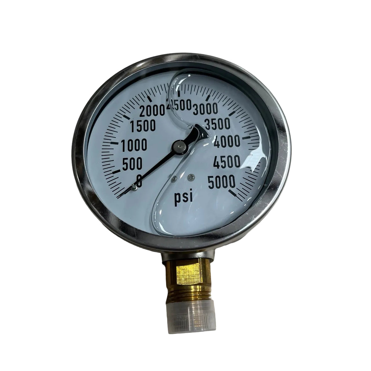Heavy Duty 5000 PSI (5K) Liquid-Filled Oilfield Pressure Gauge – 1/2" NPT Bottom Mount (Part # 1002G5K)