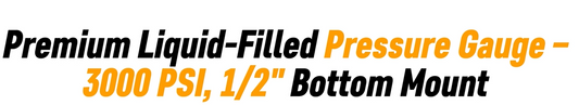 Premium Liquid-Filled Pressure Gauge – 3000 PSI,