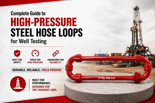 High-pressure steel hose loops for well testing, oilfield flowback, and high-pressure flowline equipment