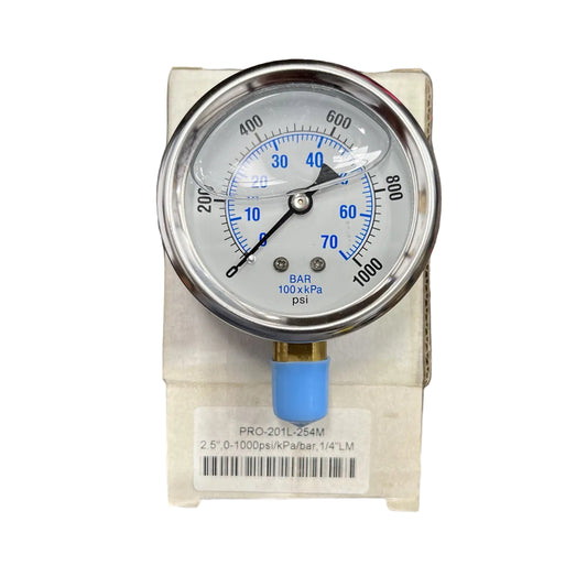1/4" NPT 1,000 PSI 2.5" Dial Pressure Gauge – Oil & Gas Instrumentation
