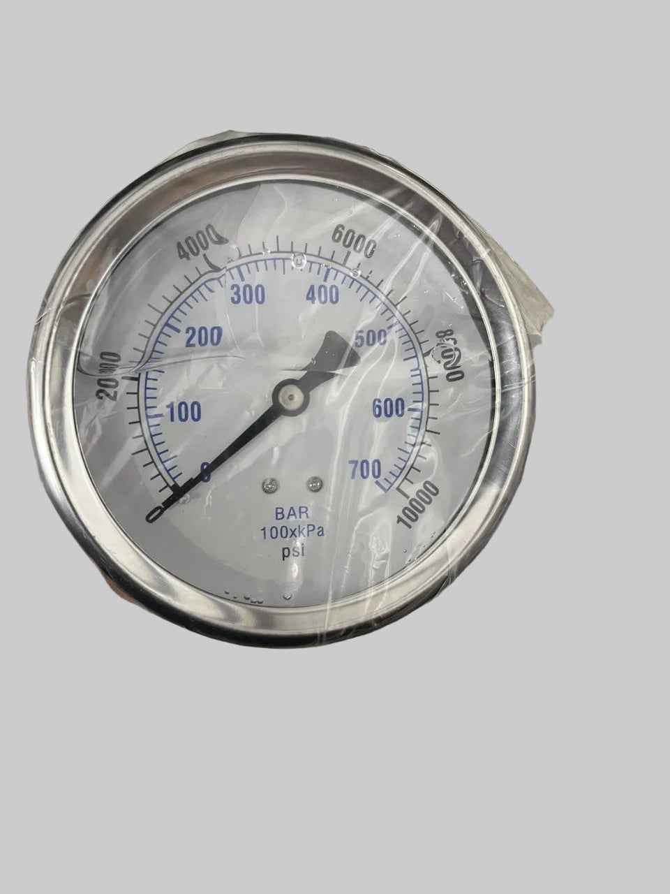 Premium Liquid-Filled Pressure Gauge – 10,000 PSI, 1/2" Bottom Mount (Part # 1002G10K)