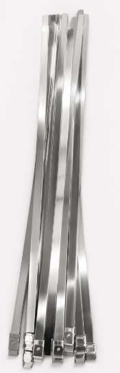 1/2 inch x 24 inch stainless steel band for industrial oilfield banding applications
