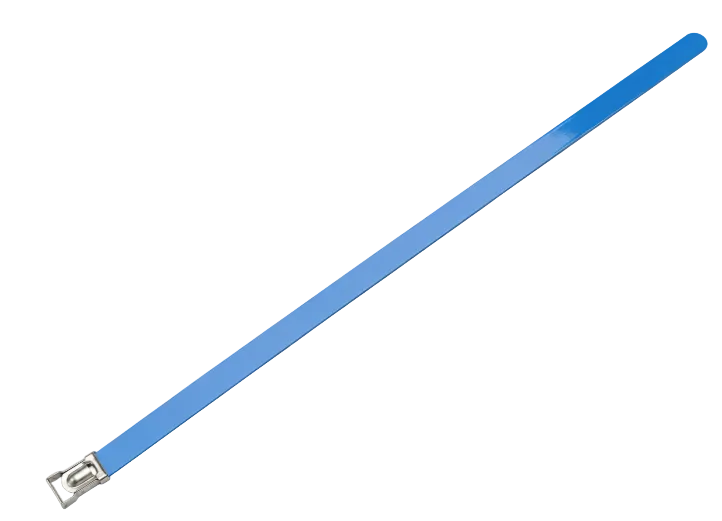 1/2 inch x 24 inch blue stainless steel band for color-coded oilfield flowline iron tagging