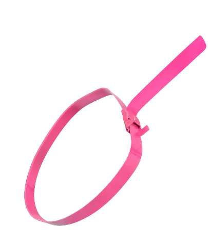 1/2 inch x 24 inch pink stainless steel band for color-coded oilfield flowline iron tagging