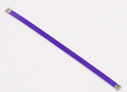 1/2 inch x 24 inch purple stainless steel band for color-coded oilfield flowline iron tagging