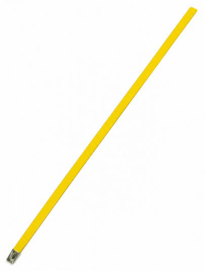 1/2 inch x 24 inch yellow stainless steel band for color-coded oilfield flowline iron tagging