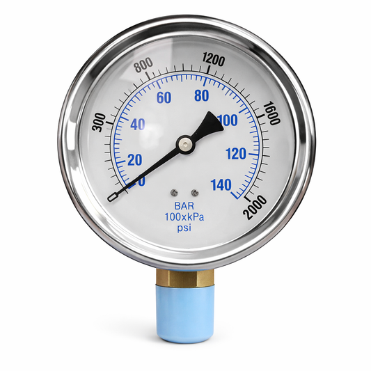 1/4" NPT 2,000 PSI 2.5" Dial Pressure Gauge – Oil & Gas Instrumentation