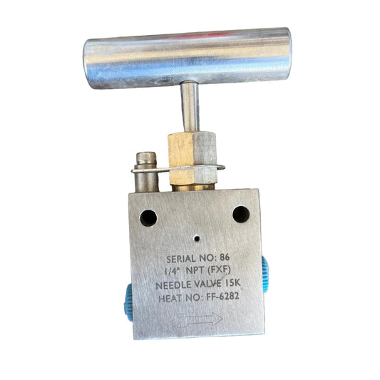 1/4" 15,000 PSI NPT Female x Female Needle Valve – Oil & Gas Flowline Fitting