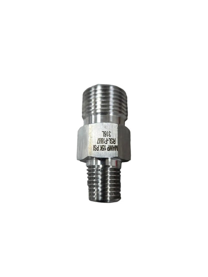 1/4" NPT Male x 3/4" Type M Male 15,000 PSI Stainless Steel Crossover Adapter – Oil & Gas Instrumentation Fitting