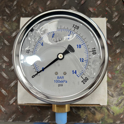 1/4" NPT 200 PSI Pressure Gauge – Oil & Gas Instrumentation