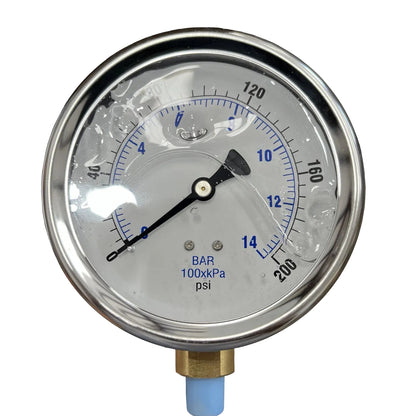 1/4" NPT 200 PSI Pressure Gauge – Oil & Gas Instrumentation