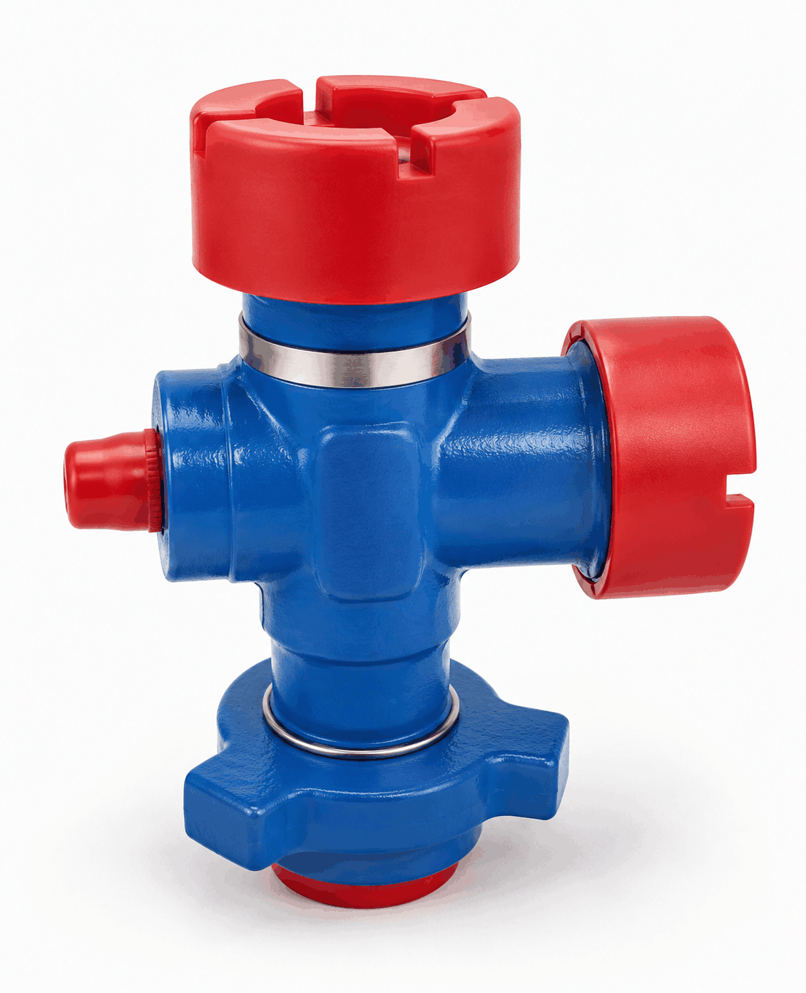 2 inch FIG 1502 choke tee for sour service H2S applications with female thread x female thread x male wing connections for high pressure oilfield flowline systems