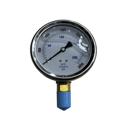 Premium Liquid-Filled Pressure Gauge – 3000 PSI, 1/2" Bottom Mount (Part # 1002G3K)