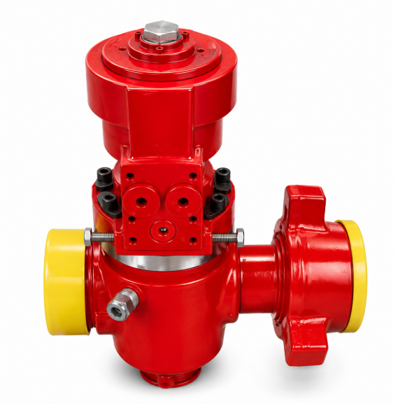 3" x 3" FIG 1502 hydraulically actuated low torque plug valve rated 15,000 PSI for high-pressure oilfield flowline and flowback equipment