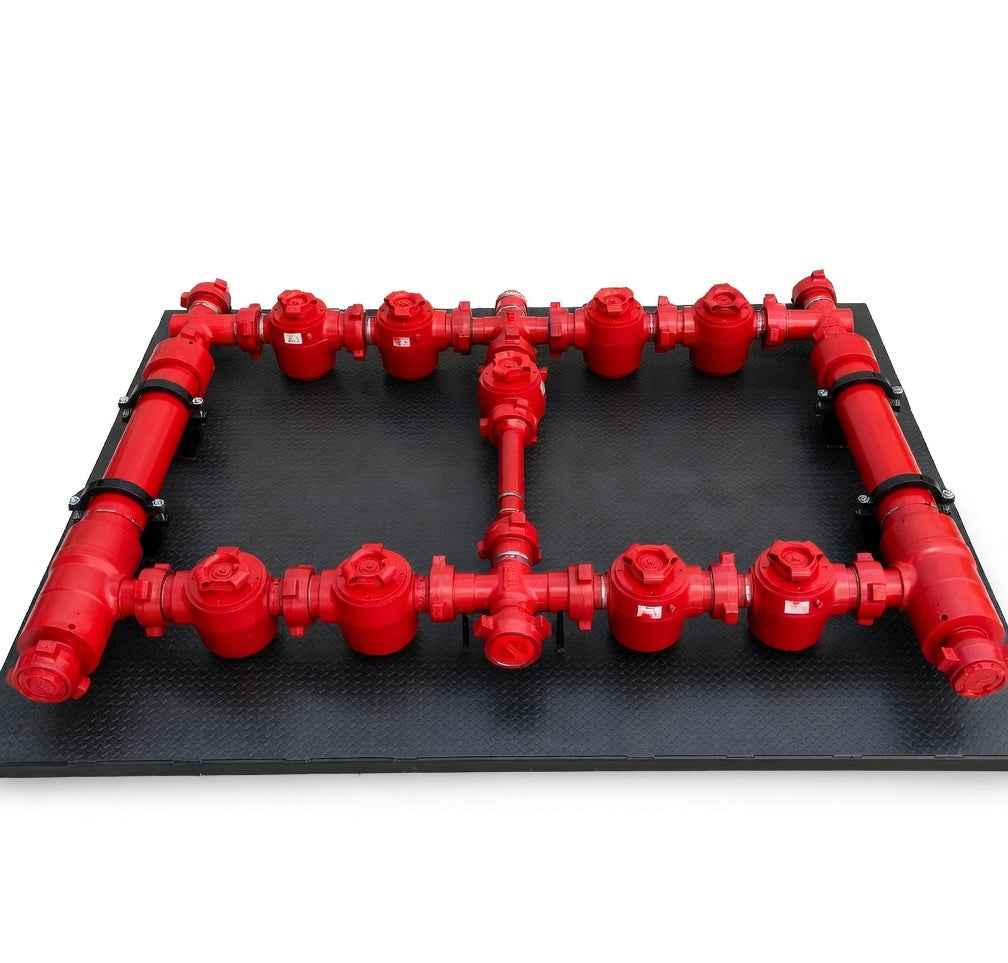 3" x 3" 15,000 PSI 9-Valve Plug Catcher Manifold – High-Pressure Debris Filtration System
