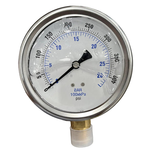 Premium Liquid-Filled Pressure Gauge – 300 PSI, 1/2" Bottom Mount (Part # 1002G.3K)