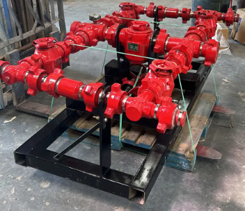 15,000 PSI Choke Manifold – 5-Valve (Fig 1502) with Dual Adjustable Chokes & Skid