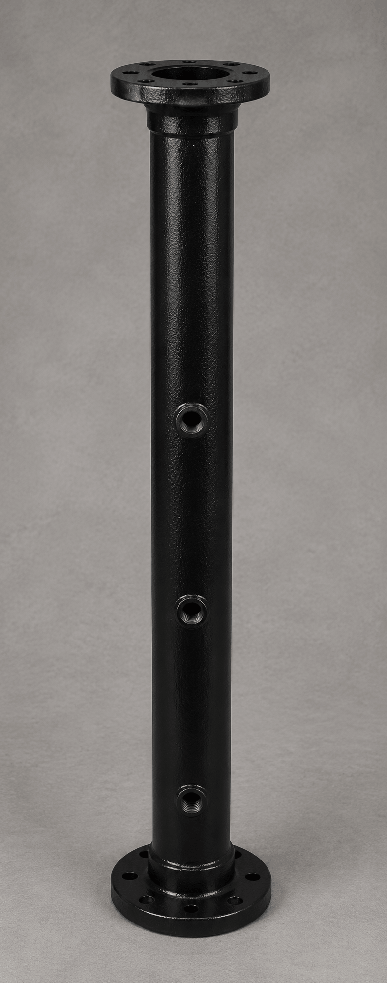 4-inch 150# flanged data header spool with 4-foot length and 1/2-inch and 3/4-inch instrument ports for oilfield flowline and pressure monitoring applications