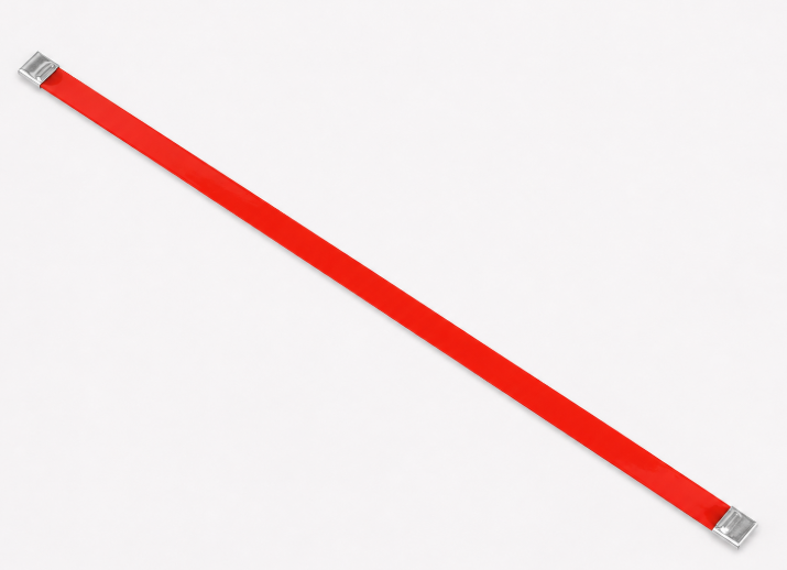 1/2 inch x 24 inch red stainless steel band for color-coded oilfield flowline iron tagging