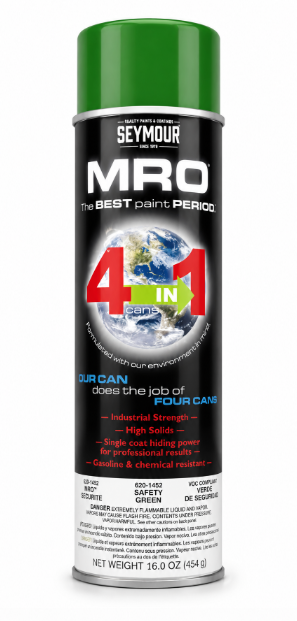 Safety green enamel spray paint for oilfield iron, 1502 flowline equipment, and high-visibility hazard marking