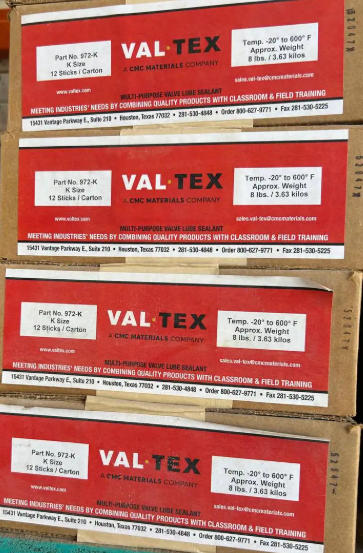 Val-Tex Valve Lube Sealant (K-Size Stick, Box) | High-Pressure Plug & Gate Valve Grease