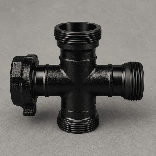 3-inch FIG 206 cross fitting with female threaded connections and wing union outlet, butt welded SCH XH construction for high-pressure flowline and oilfield applications