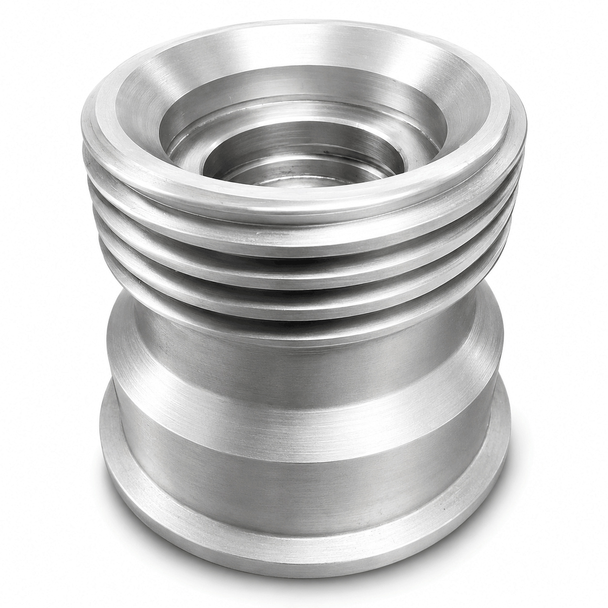FIG 1502 crossover 3 inch wing x 2 inch female thread with inline groove for button chokes in high pressure flowline and flowback oilfield applications