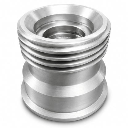 FIG 1502 crossover 3 inch wing x 2 inch female thread with inline groove for button chokes in high pressure flowline and flowback oilfield applications
