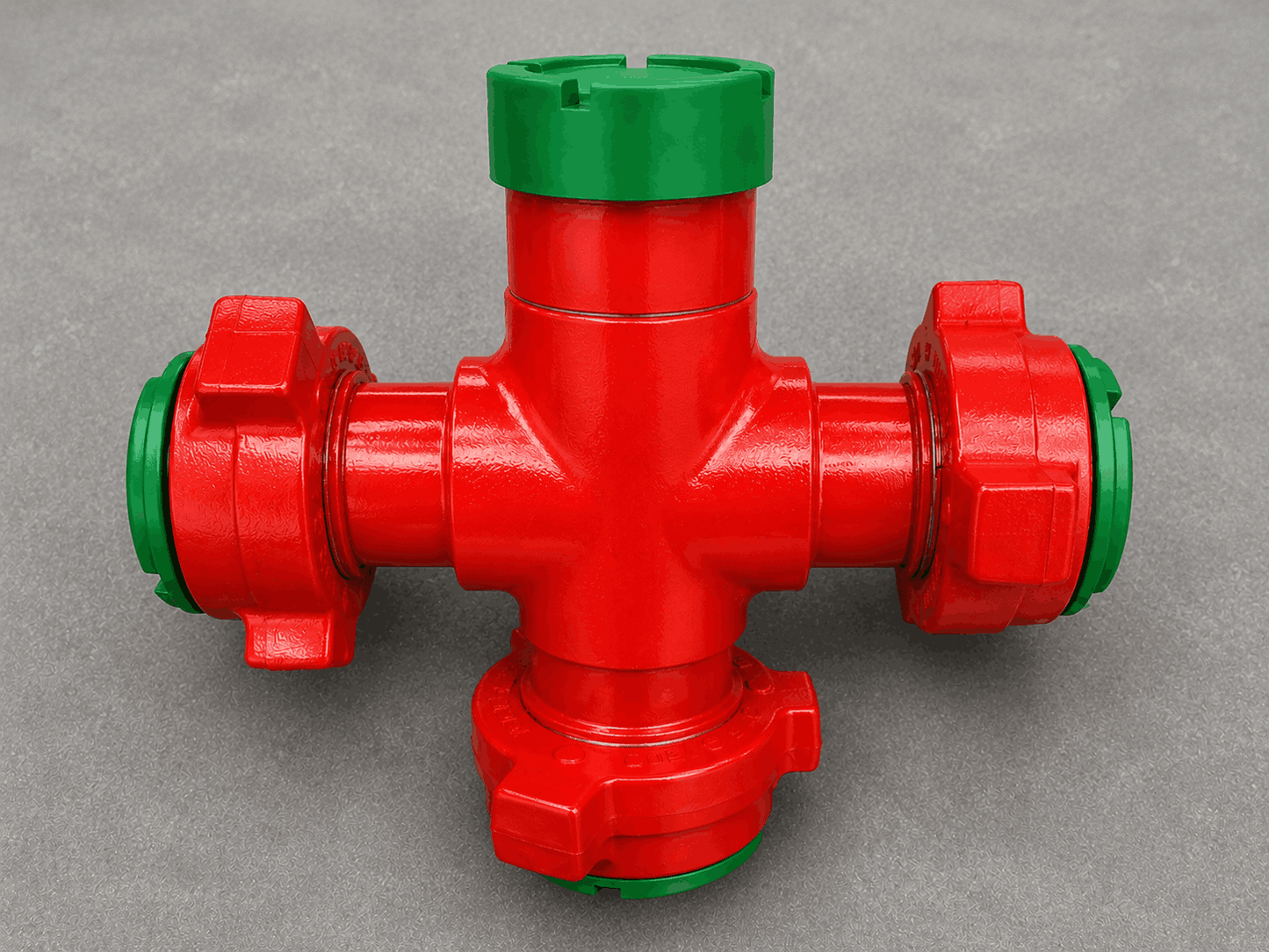 3-inch FIG 1502 XF cross fitting with female threaded ends and wing union connection for high-pressure flowline equipment, flowback operations, and oilfield pressure control applications