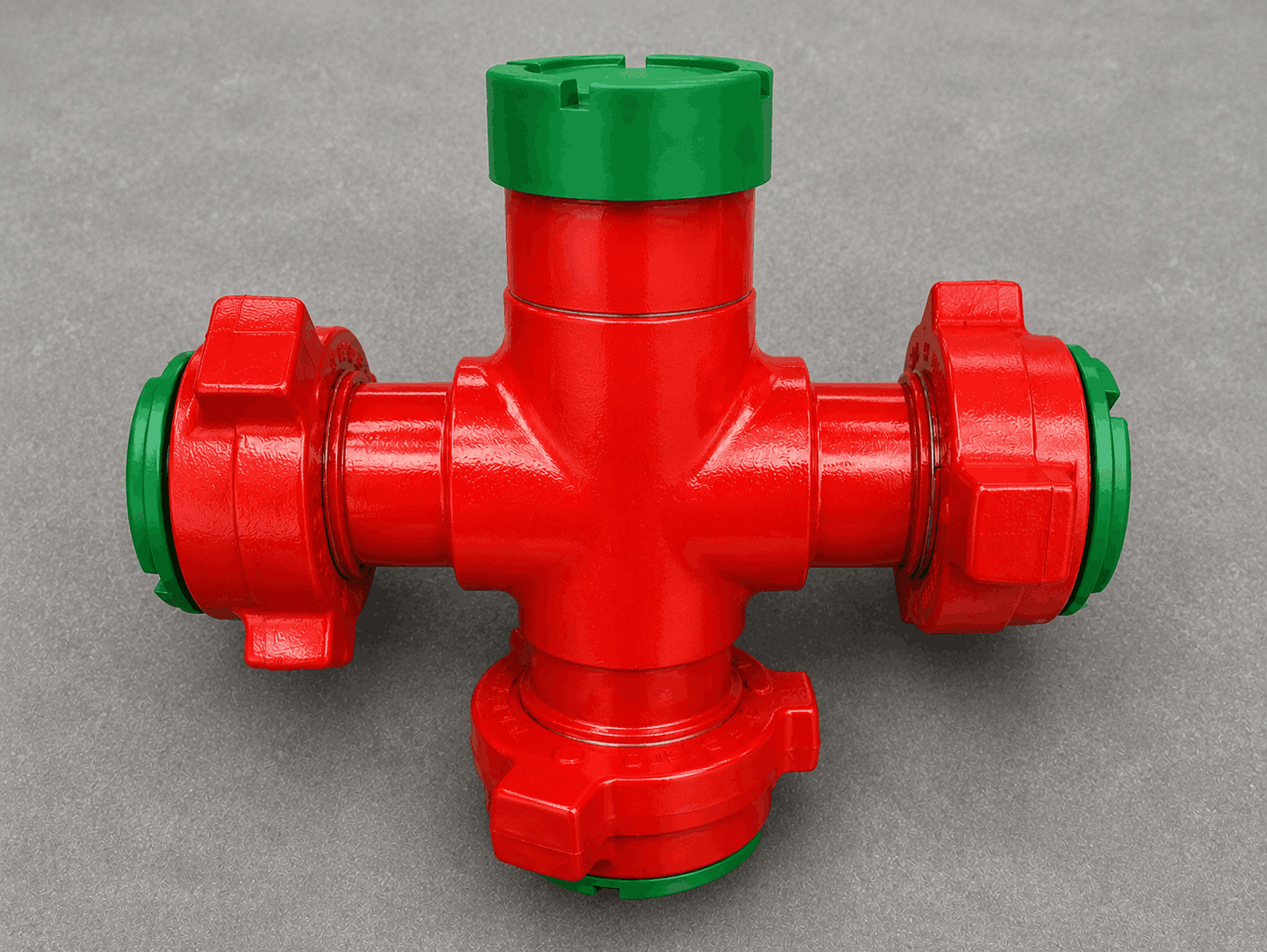 3-inch FIG 1502 XF cross fitting with female threaded ends and wing union connection for high-pressure flowline equipment, flowback operations, and oilfield pressure control applications