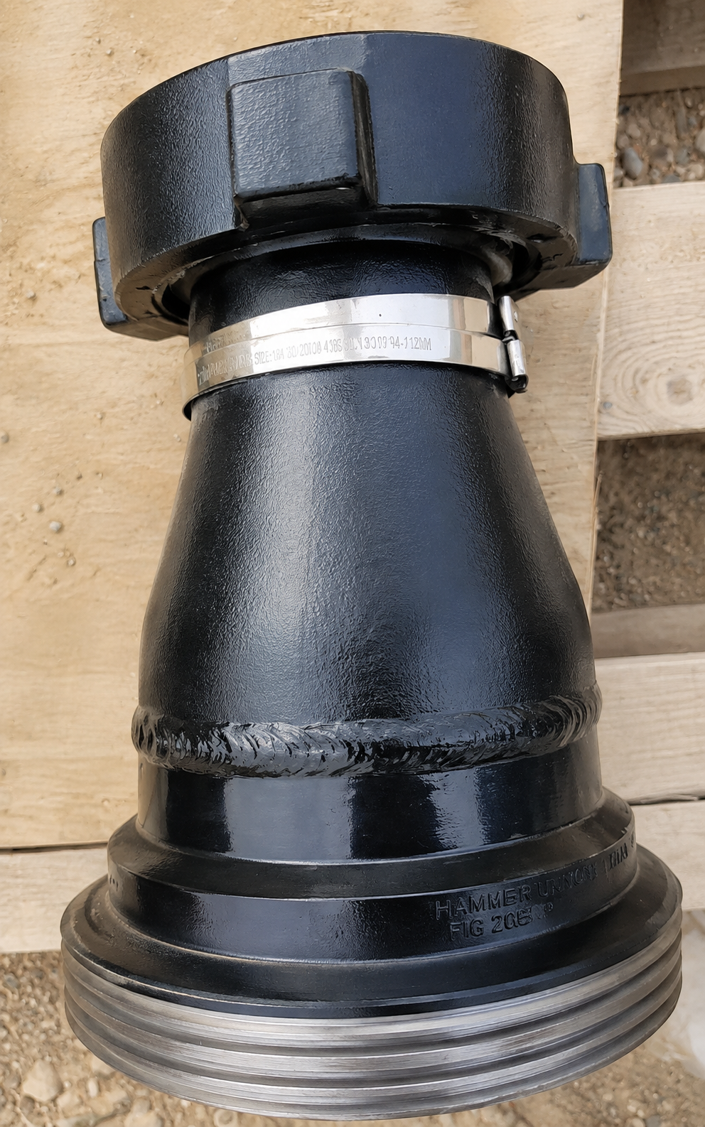 Crossover Adapter – 6" FIG 206 Female (Thread) x 4" FIG 206 Male (Wing) | Butt Welded, SCH XH
