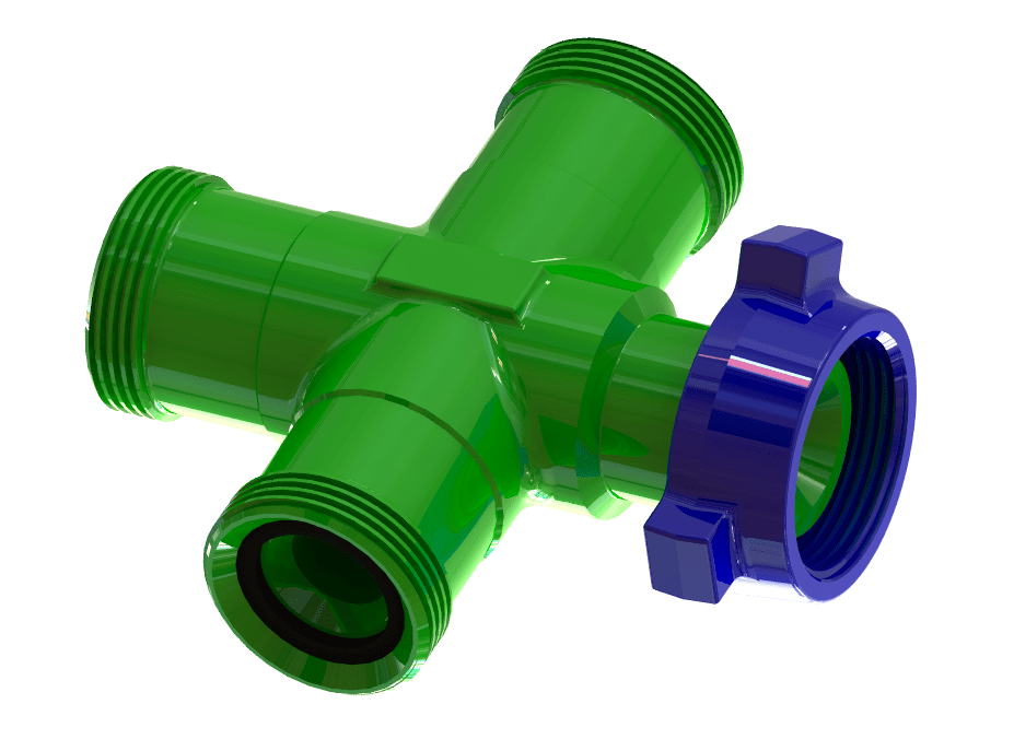2 inch FIG 1502 cross female threaded x female threaded x female threaded x male wing for sour service oilfield flowline and flowback equipment, high pressure API 6A fitting