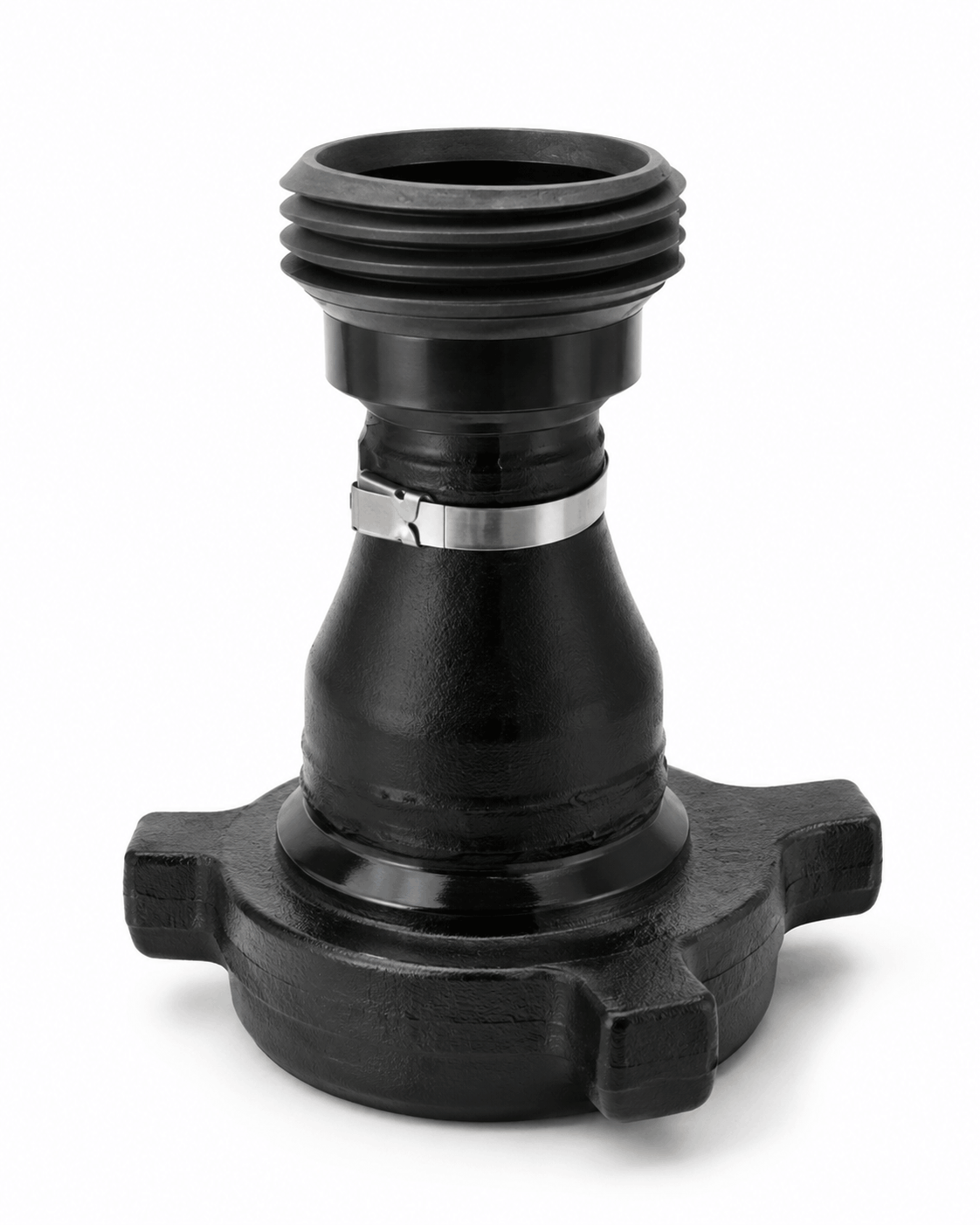 FIG 1502 2-inch female x FIG 602 4-inch male butt weld XXH crossover for high-pressure flowline and oilfield iron applications