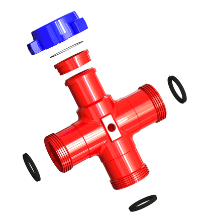 Cross, 3", 1502 F (thread) x F (thread) x F (thread) x M (wing) Standard, 15000  PSI   9/16_ AUTOCLAVE - Blaze Sales & Service