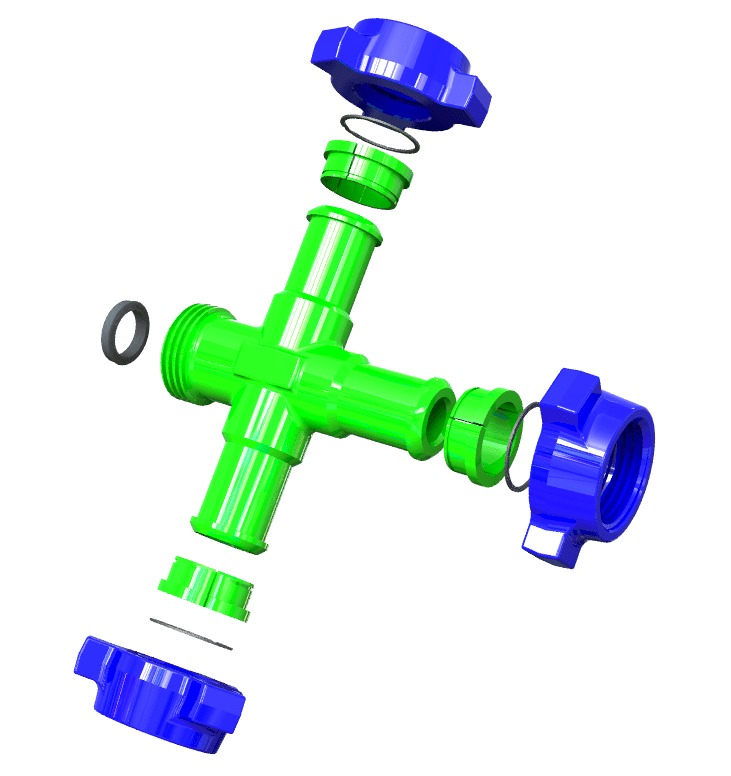 Cross , 3"  1502 M(wing )x M (wing ) x M (wing ) x F (thread) SOUR,10000 PSI with 9/16 - Blaze Sales & Service