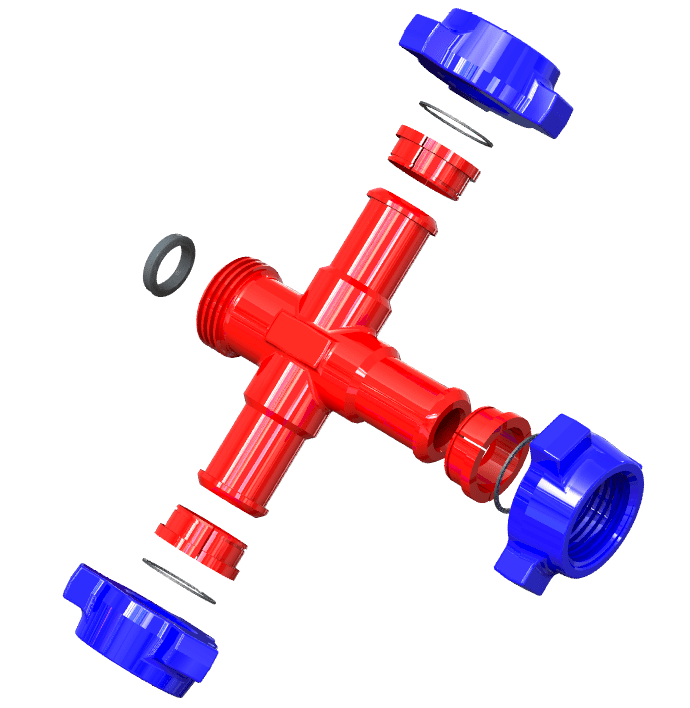Cross,2 "1502 M  (wing ) x M  (wing ) x M (wing ) x F (thread) Standard   15000 PSI - Blaze Sales & Service