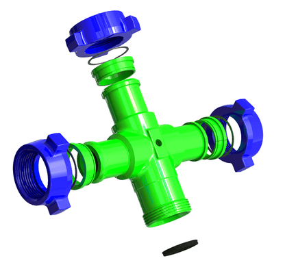 Cross  ,2" 1502 M (wing ) x M (wing ) x M (wing ) x F (thread)  1 /2" NPT TAP, SOUR  10000 - Blaze Sales & Service