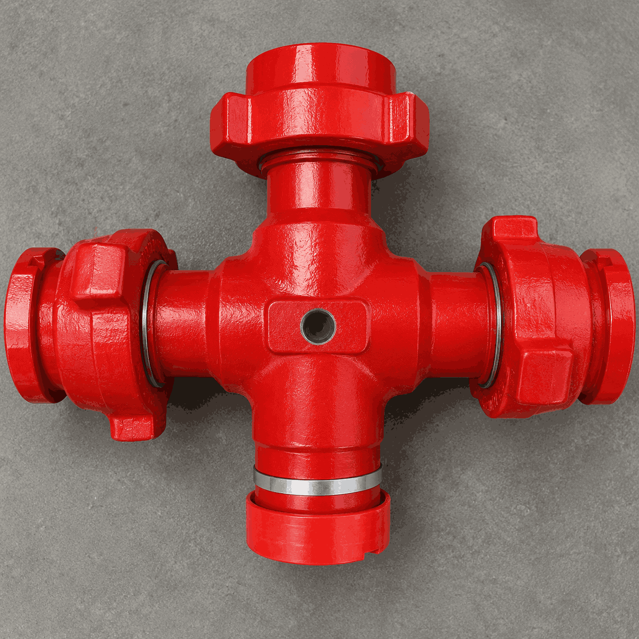 Flowline Cross – 3" FIG 1502 3-Way Male (Wing) x 1-Way Female (Thread) | 9/16" Autoclave Port