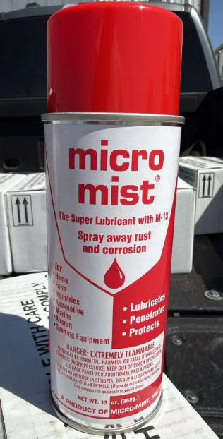 Micro Mist 16 oz penetrating lubricant aerosol for multi-purpose oilfield equipment maintenance and valve lubrication