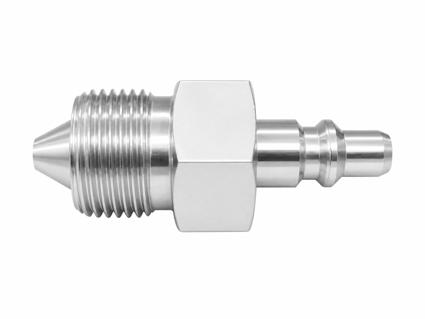 Stainless steel 9/16 inch HP male nipple without check rated 30,000 PSI for high pressure oilfield flowline and API 6A equipment