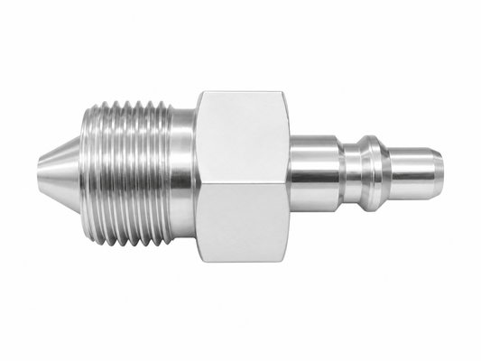 Stainless steel 9/16 inch HP male nipple without check rated 30,000 PSI for high pressure oilfield flowline and API 6A equipment