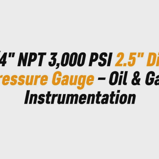14 NPT 3,000 PSI 2.5 Dial Pressure Gauge –