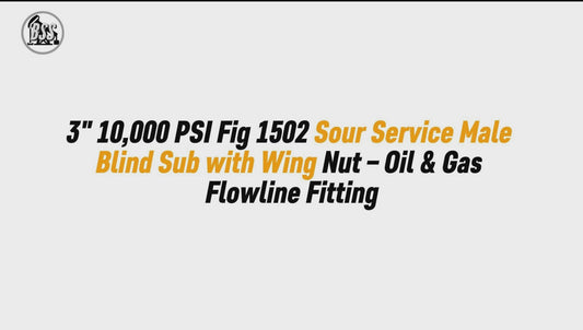 3" 10,000 PSI Fig 1502 Sour Service Male Blind Sub with Wing Nut – Oil & Gas Flowline Fitting
