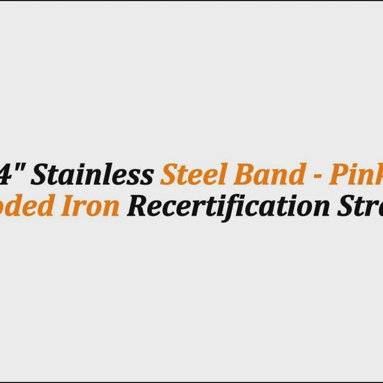 1/2" x 24" Stainless Steel Band - Pink | Color-Coded Iron Recertification Strap