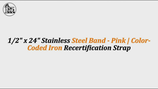 1/2" x 24" Stainless Steel Band - Pink | Color-Coded Iron Recertification Strap