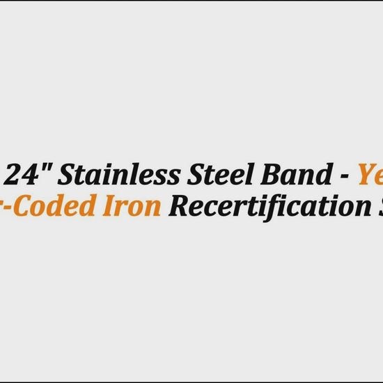 1/2" x 24" Stainless Steel Band - Yellow | Color-Coded Iron Recertification Strap