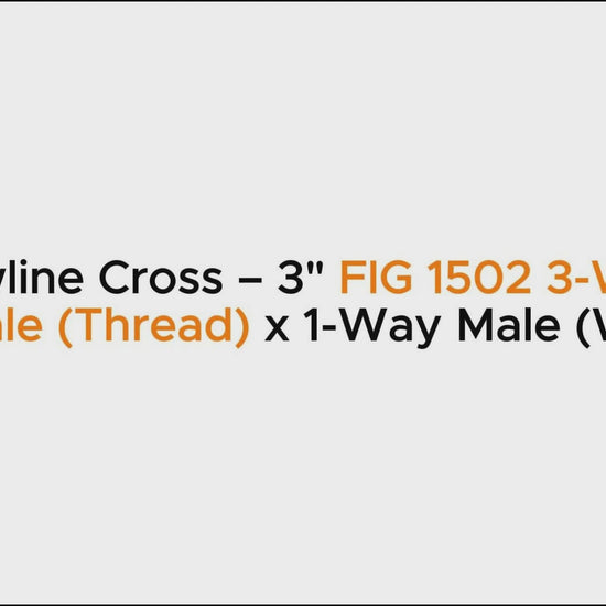 Flowline Cross – 3" FIG 1502 3-Way Female (Thread) x 1-Way Male (Wing)