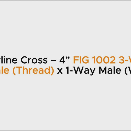 Flowline Cross – 4" FIG 1002 3-Way Female (Thread) x 1-Way Male (Wing)