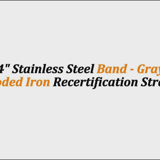 1/2" x 24" Stainless Steel Band - Gray | Color-Coded Iron Recertification Strap
